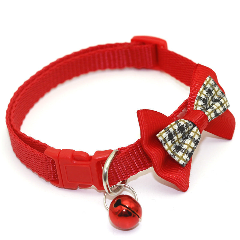 Pet Plaid Bow Collar